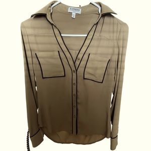 COPY - Express Long Sleeve Slim-fit Blouse